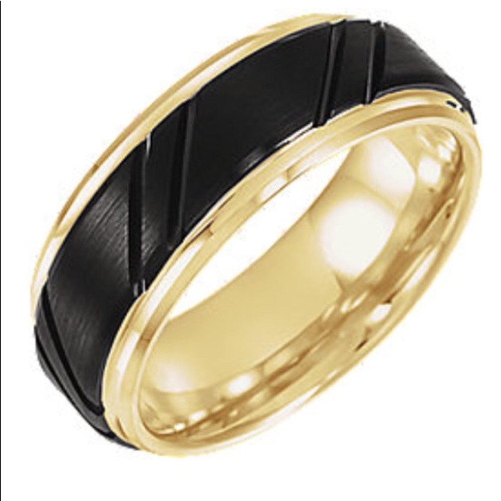 Stuller TUNGSTEN 18K Yellow Gold PLATING BLACK PVD